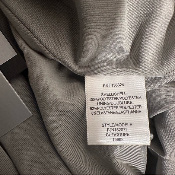 Halston Heritage Short Metallic Silver A-line Cape Sleeve V-Neck Dress Size10 NW - Picture 13 of 16